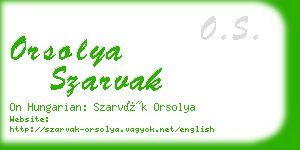 orsolya szarvak business card